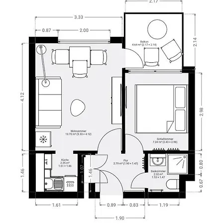 公寓 Haus Wiking, App 32 *